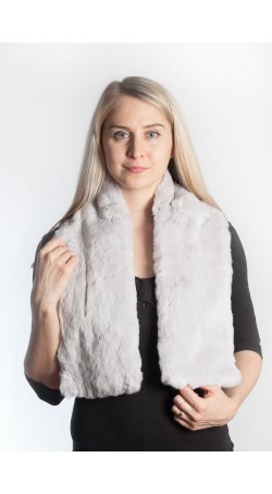 Light grey rex fur scarf